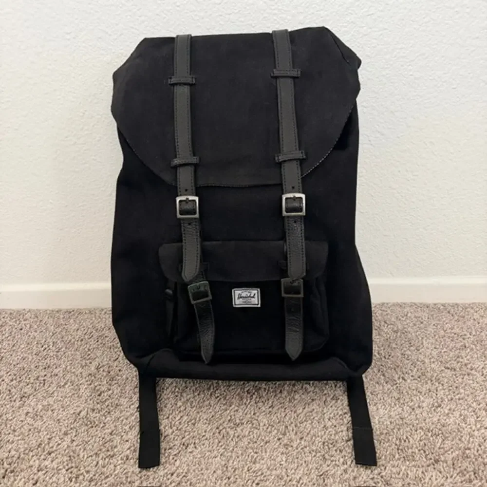 Herschel Supply Co Brand Black Backpack Classic Heavyweight Custom Cotton Canvas